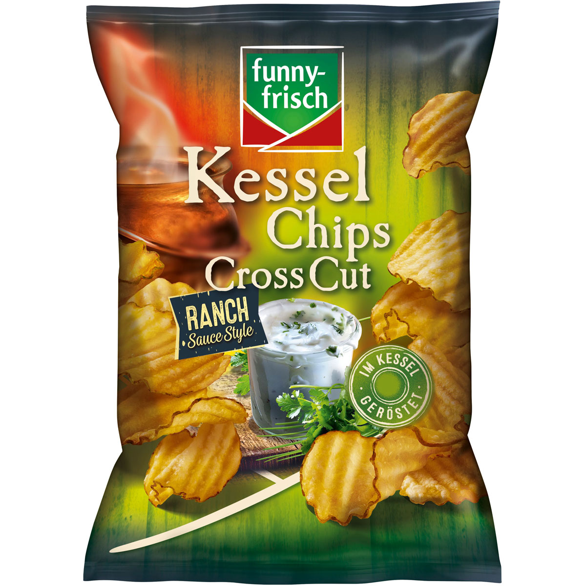 funny frisch Kessel Chips Cross Cut Ranch glutenfrei vegetarisch 120g