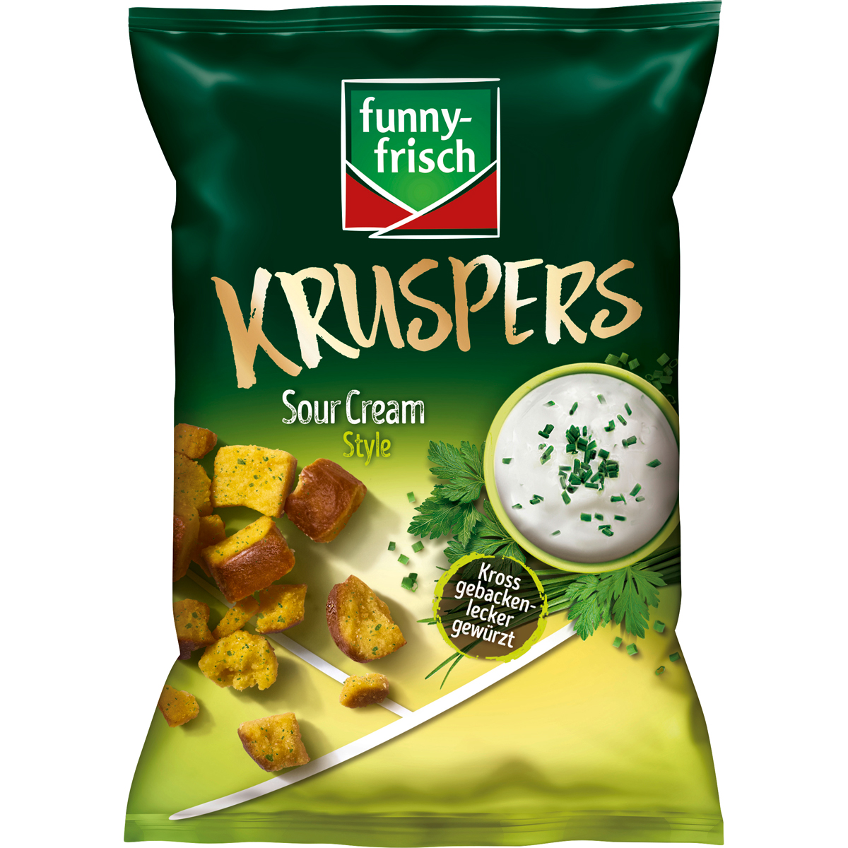funny frisch Kruspers Sour Cream Style lecker gewürzt vegetarisch 120g