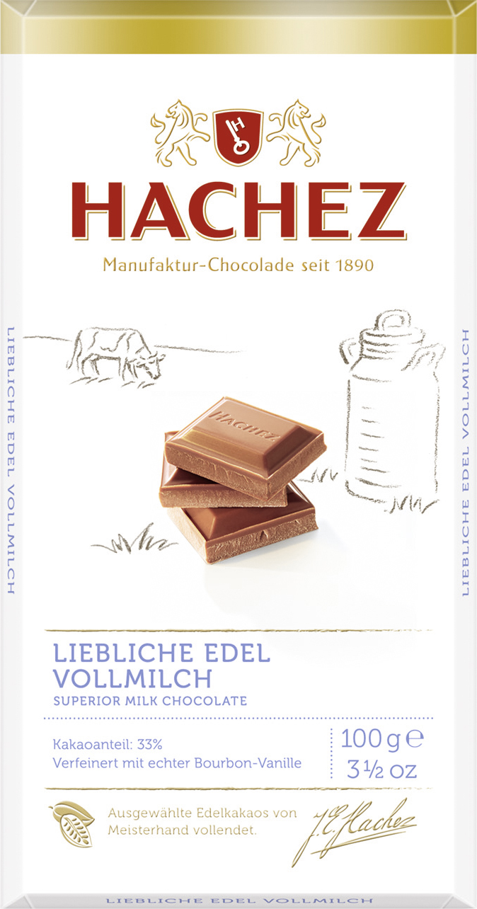 Hachez Liebliche Edel Vollmilch Tafel Milde Vollmilchschokolade 100g