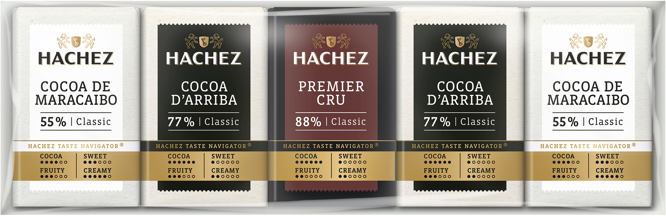 Hachez Täfelchen Mischpackung Edelvollmilchschokolade Inhalt 75g