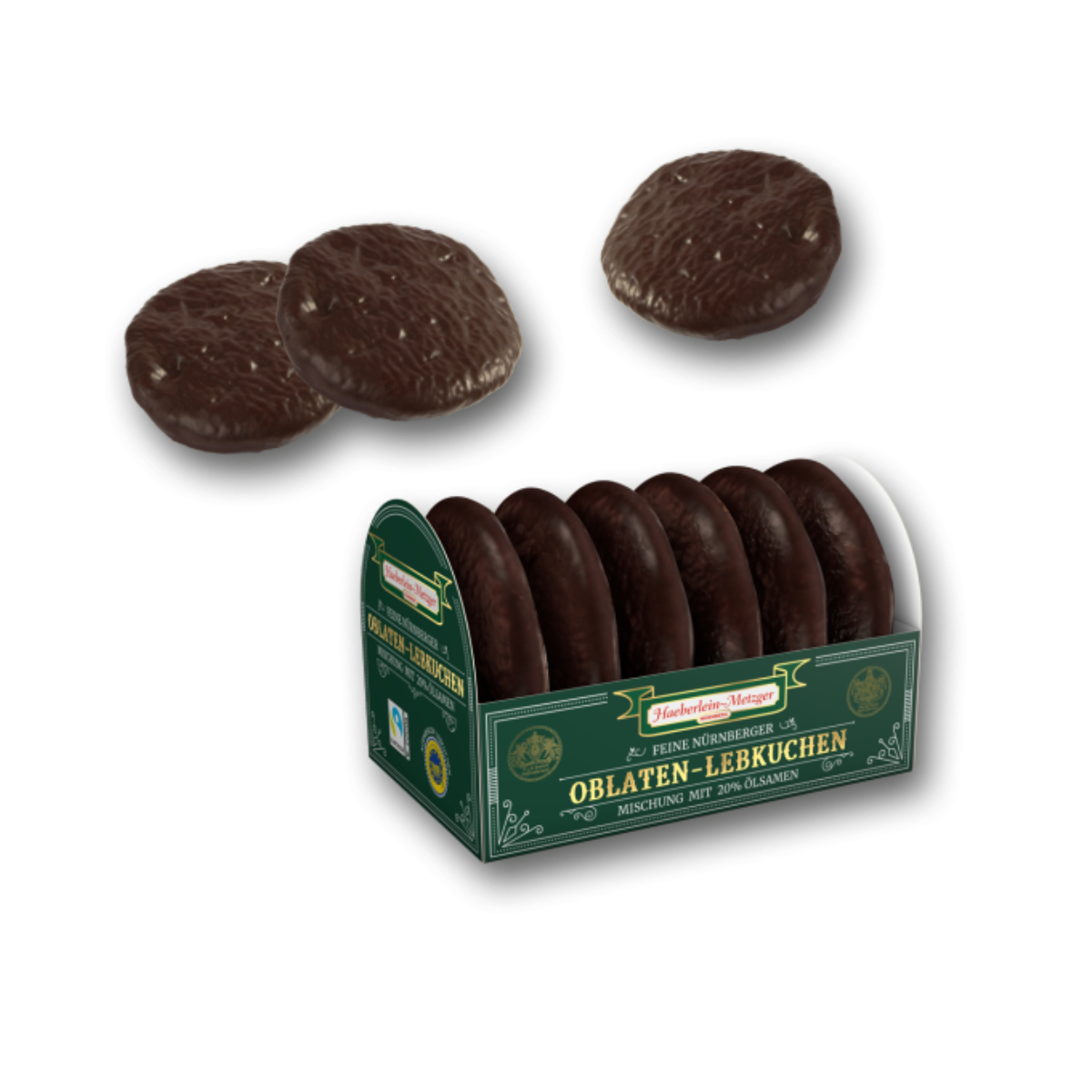 Haeberlein feine Oblaten Lebkuchen mit Schokolade überzogen 200g