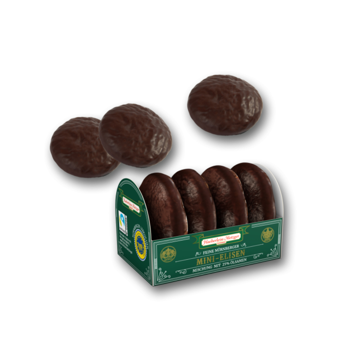 Haeberlein Mini Elisenlebkuchen mit Schokolade überzogen 50g