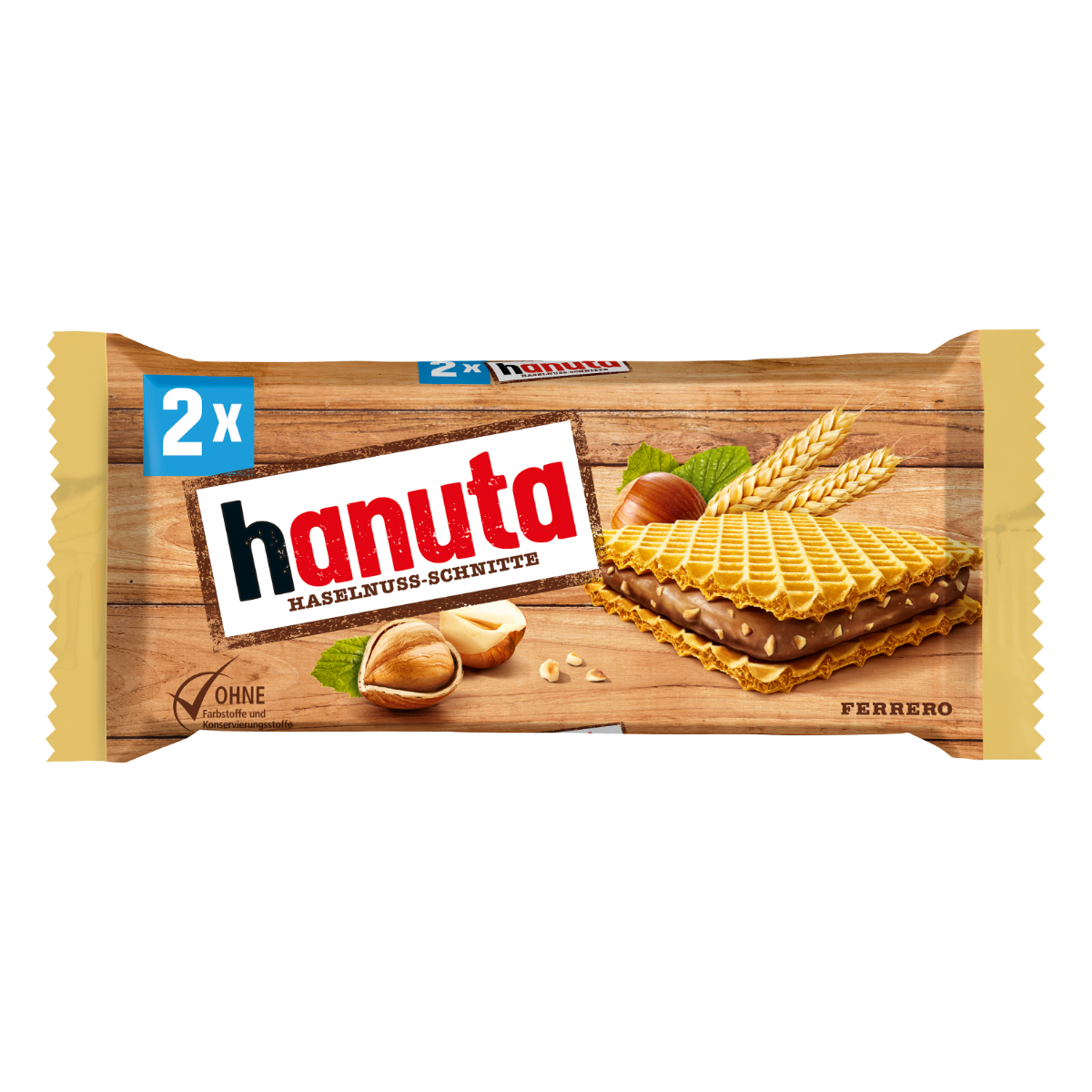 Hanuta Haselnuss Schnitte mit feinherber Kakaocreme und Waffel 44g