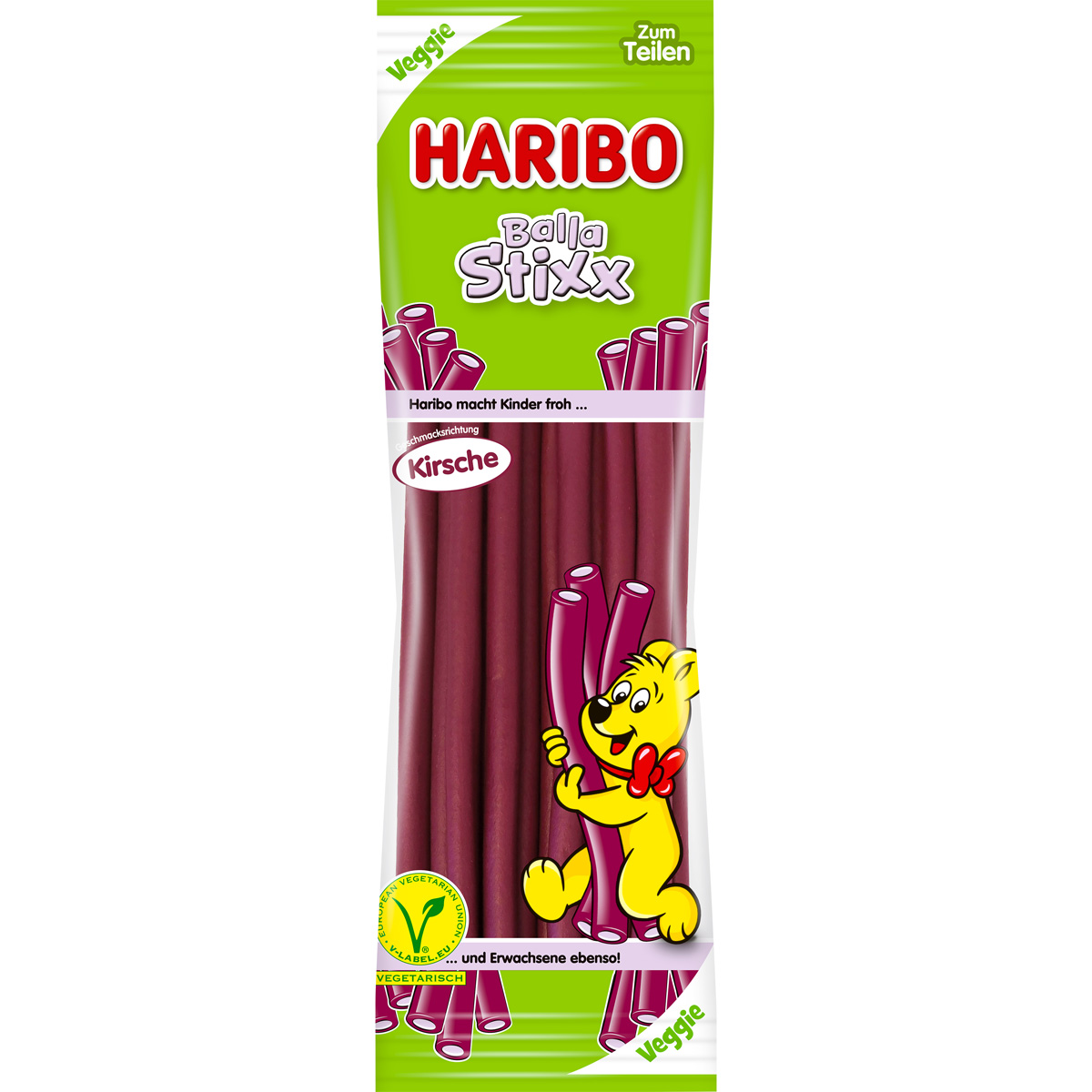 Haribo Balla Stixx Kirsche Veggie Fruchtgummikonfektstangen 200g