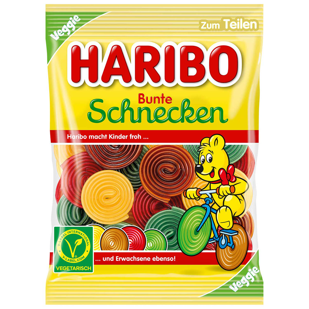 Haribo Bunte Schnecken Fruchtgummi mit Brausepulver veggie 160g