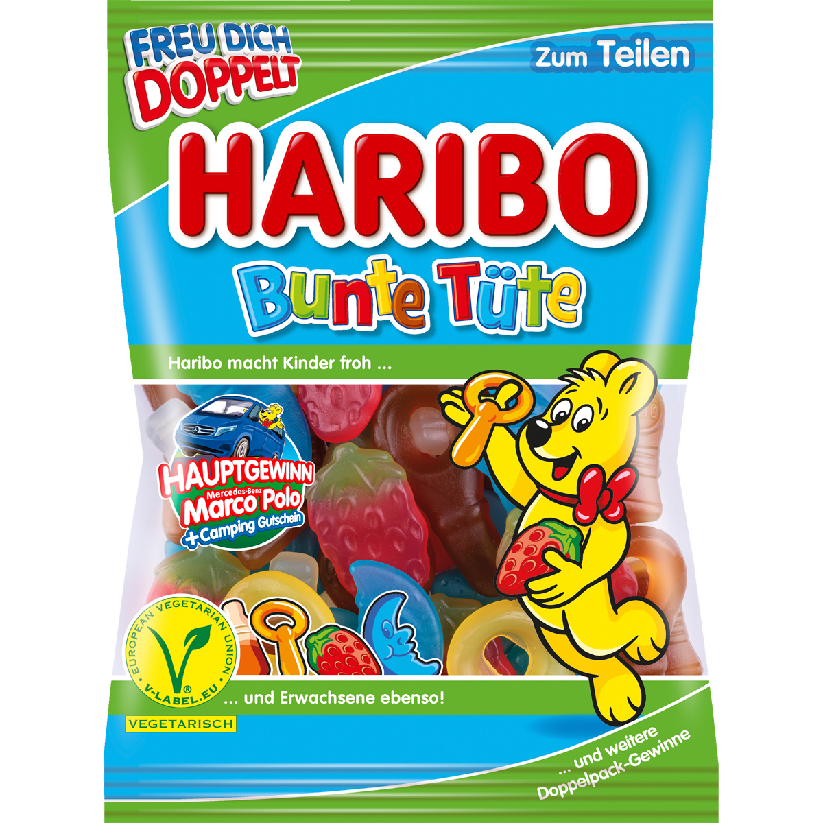 Haribo Bunte Tüte Fruchtgummi Mischung mit Colageschmack 175g