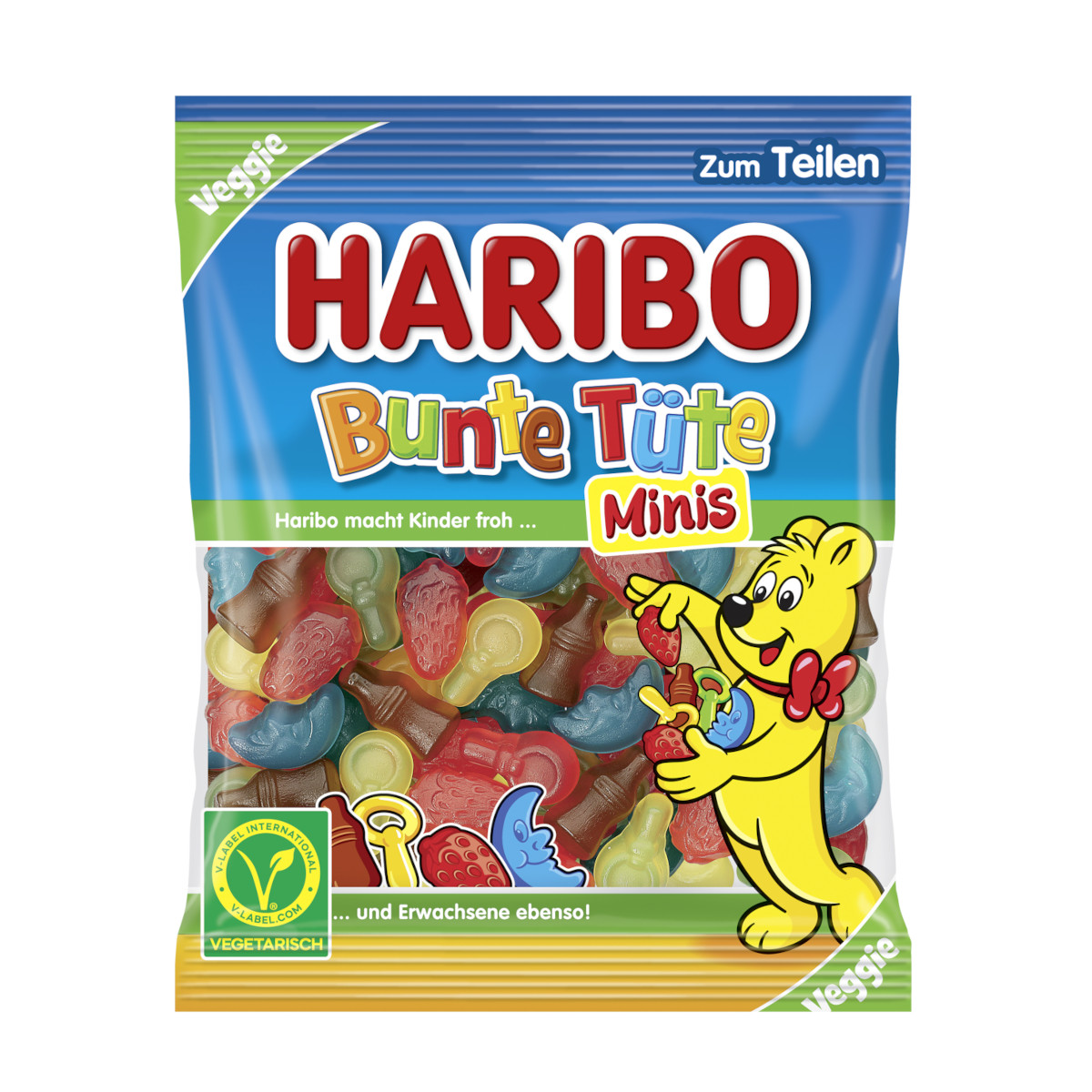 Haribo Bunte Tüte Minis Klassiker kleine veggie Fruchtgummi 160g