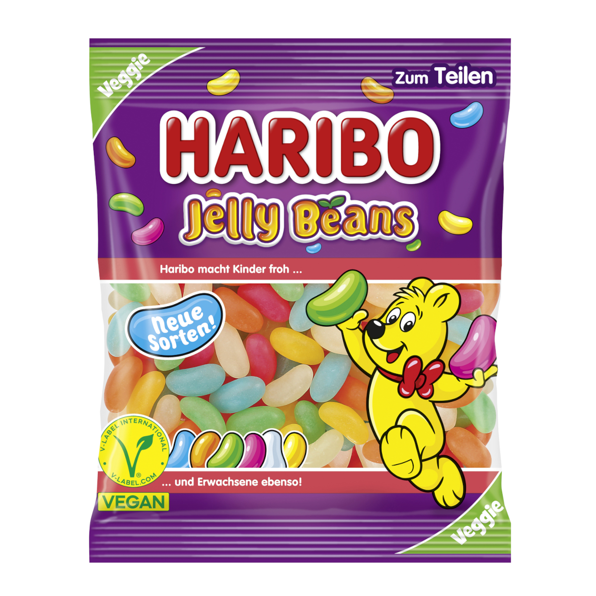 Haribo Jelly Beans Zucker Dragees mit Geleefüllung Packung 160g