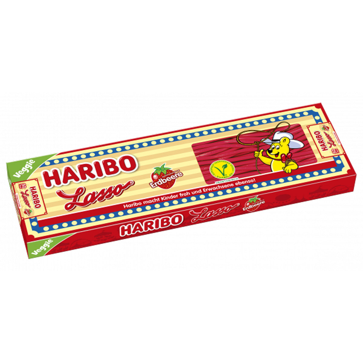 Haribo Lasso Erdbeere veggie Erdbeer Geschmack Konfektfüllung 3500g
