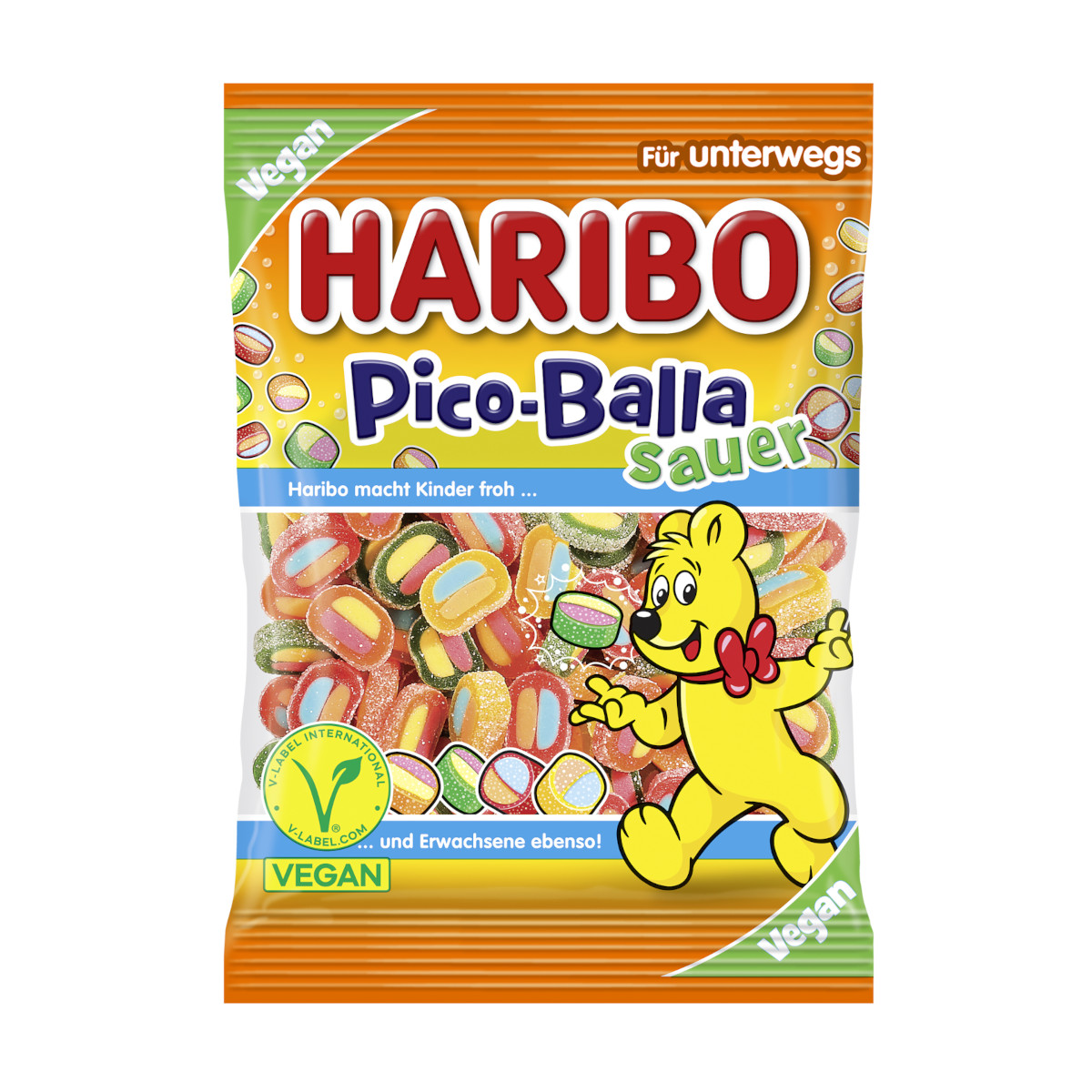 Haribo Pico-Balla Sauer Fruchtgummi-Konfekt Packung 85g
