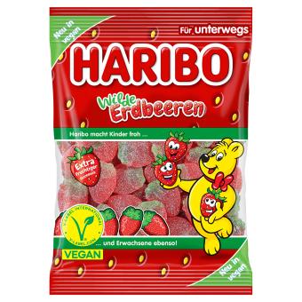 Haribo Wild Strawberries Sour vegan 100g