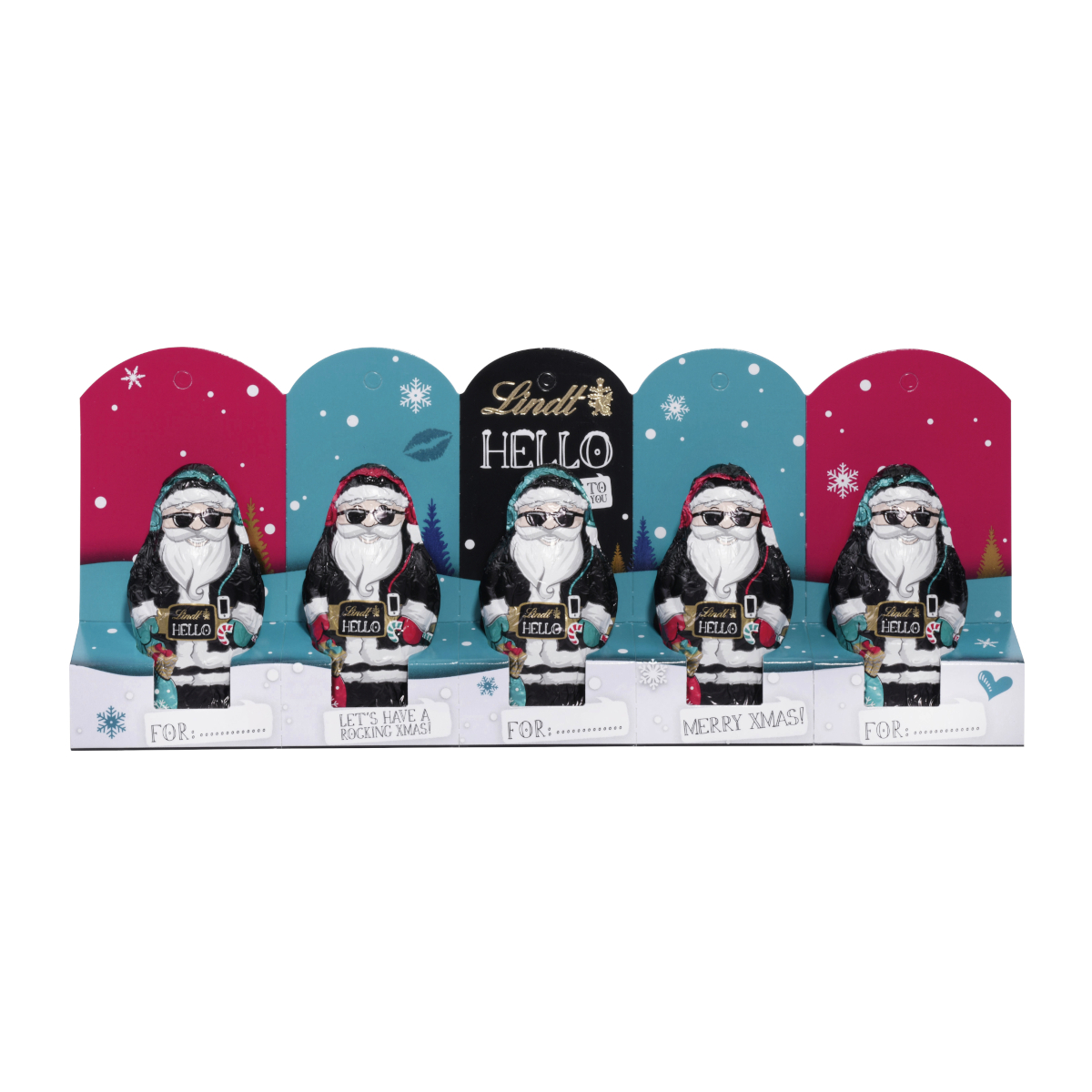 Hello Xmas Mini Santa Figuren aus feinster Vollmilchschokolade 50g