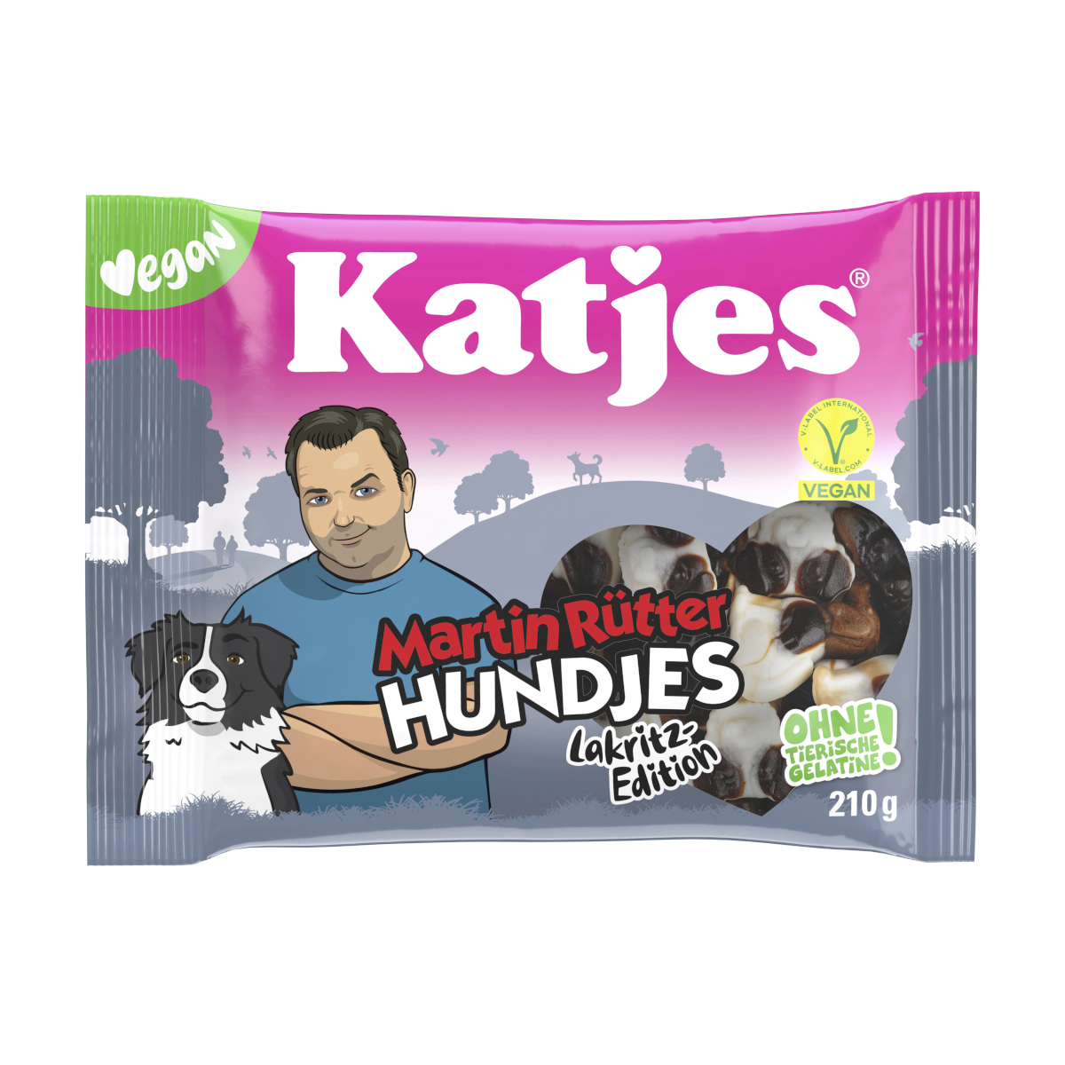 Katjes Hundjes Lakritz Martin Rütter Edition vegan Packung 210g