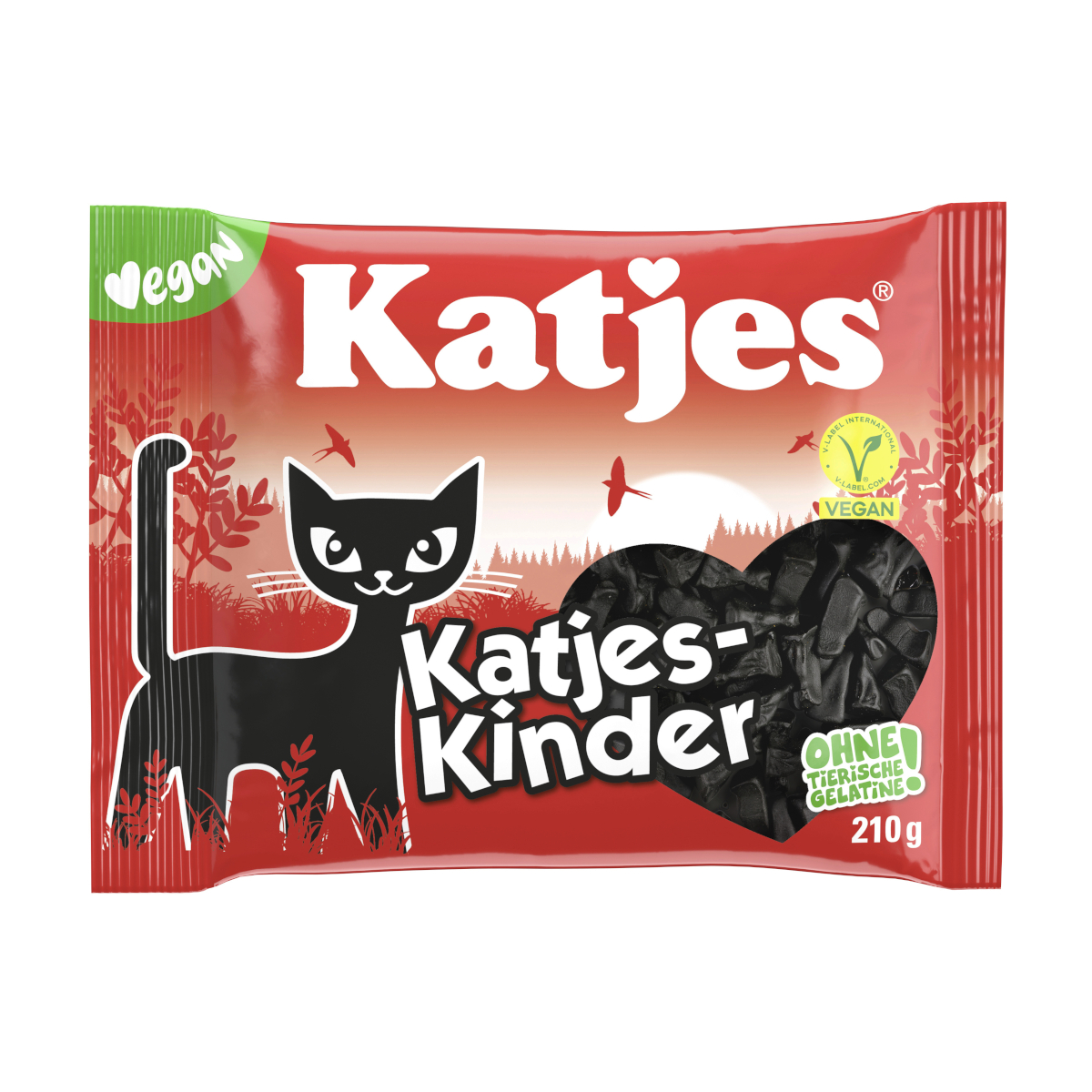 Katjes Kinder Lakritz in Katzenform vegan weiche Konsistenz 210g