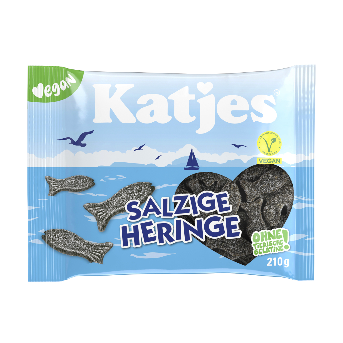 Katjes Salzige Heringe Lakritz vegan salziger Geschmack 210g