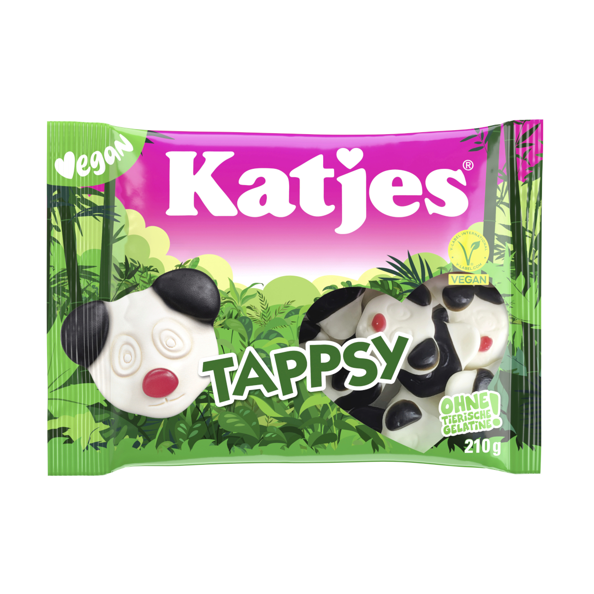 Katjes Tappsy Schaumzucker mit Lakritz und Fruchtgummi vegan 210g