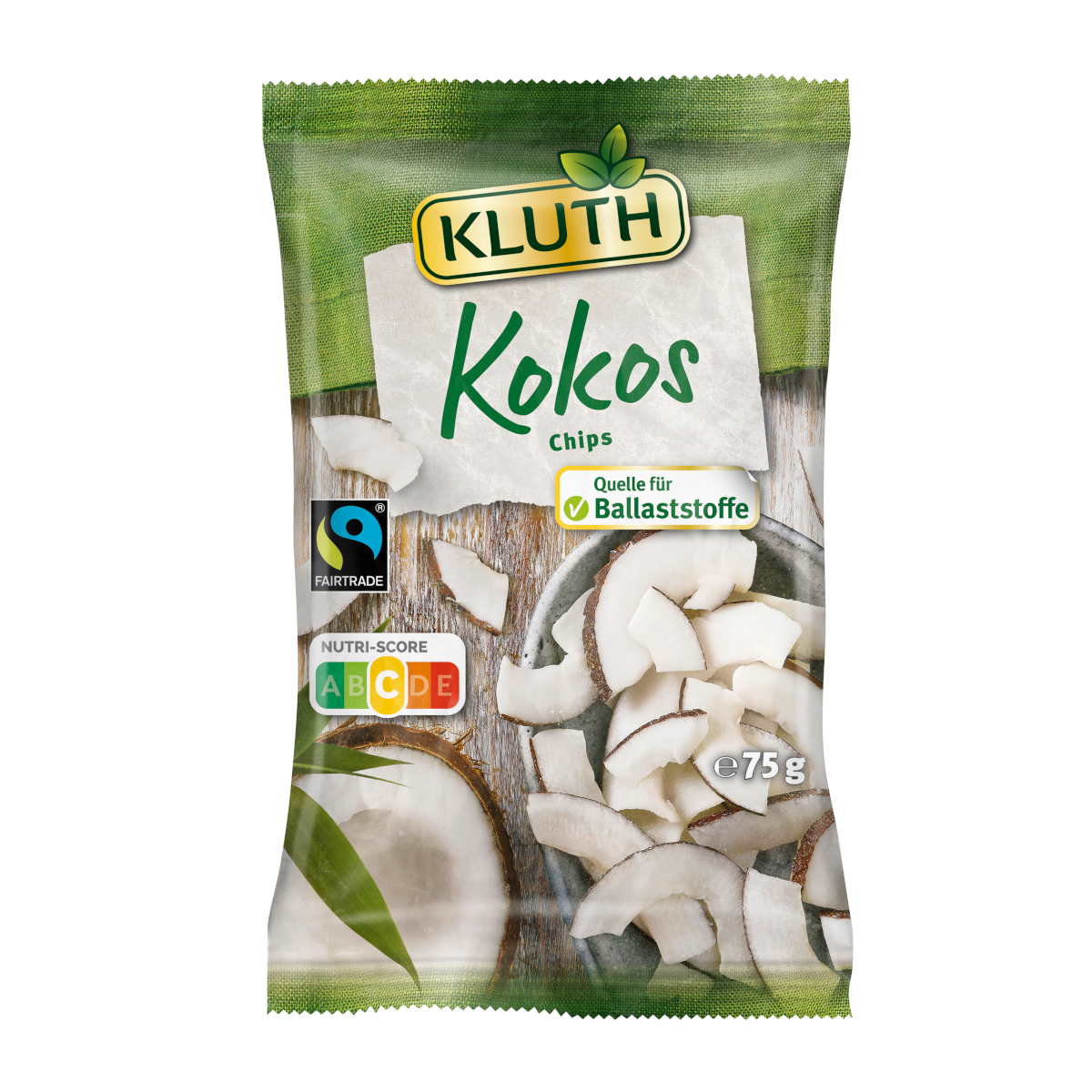Kluth Kokos Chips getrocknet köstliche gesunde Snackoption 75g