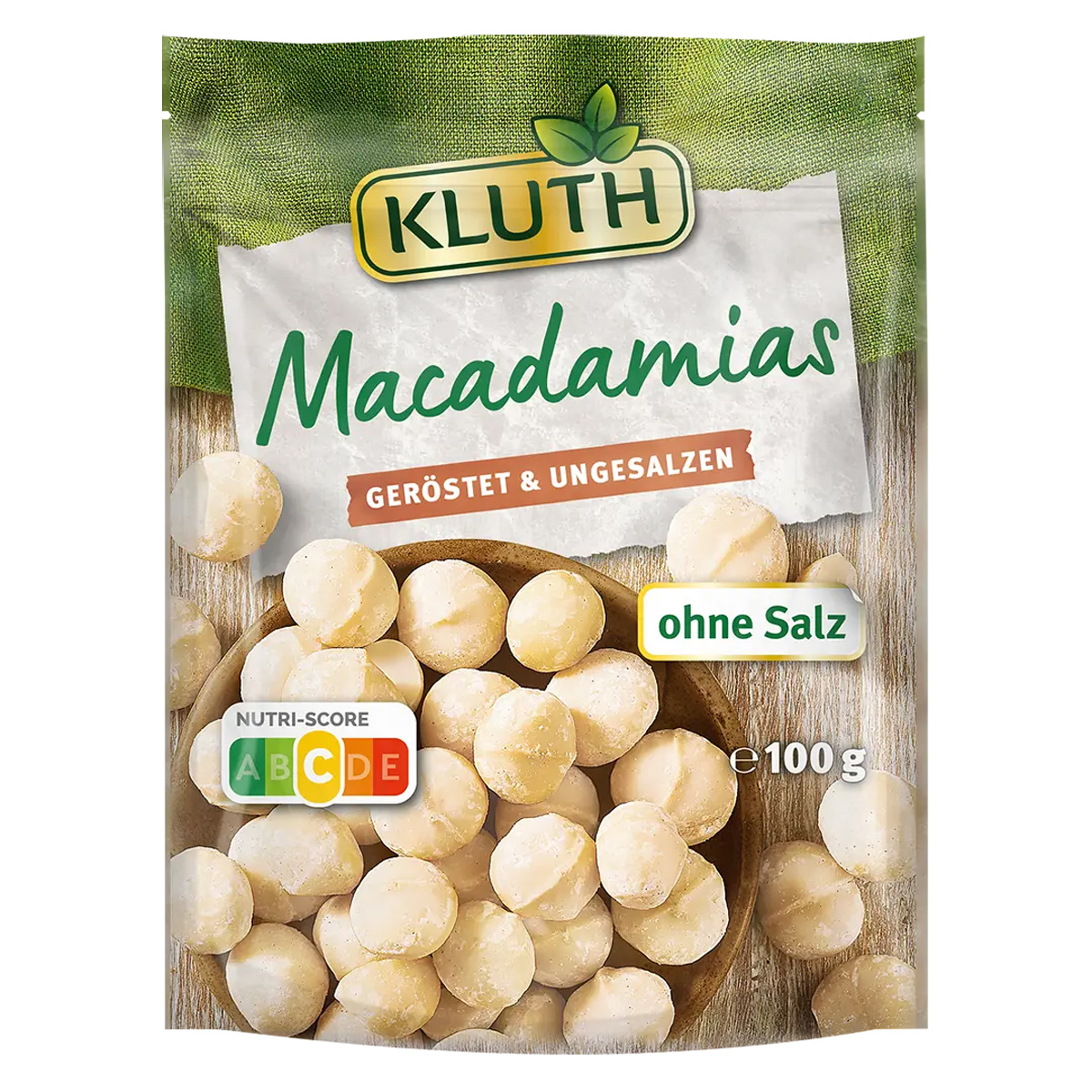 Kluth Macadamias geröstet und ungesalzen knackiger Snack 100g