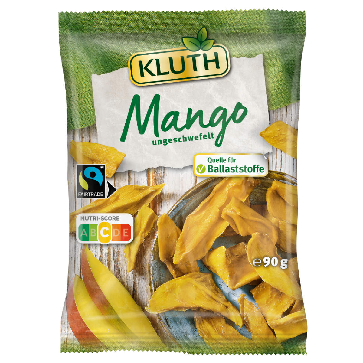 Kluth Mango getrocknete und ungeschwefelte Mangostreifen 90g