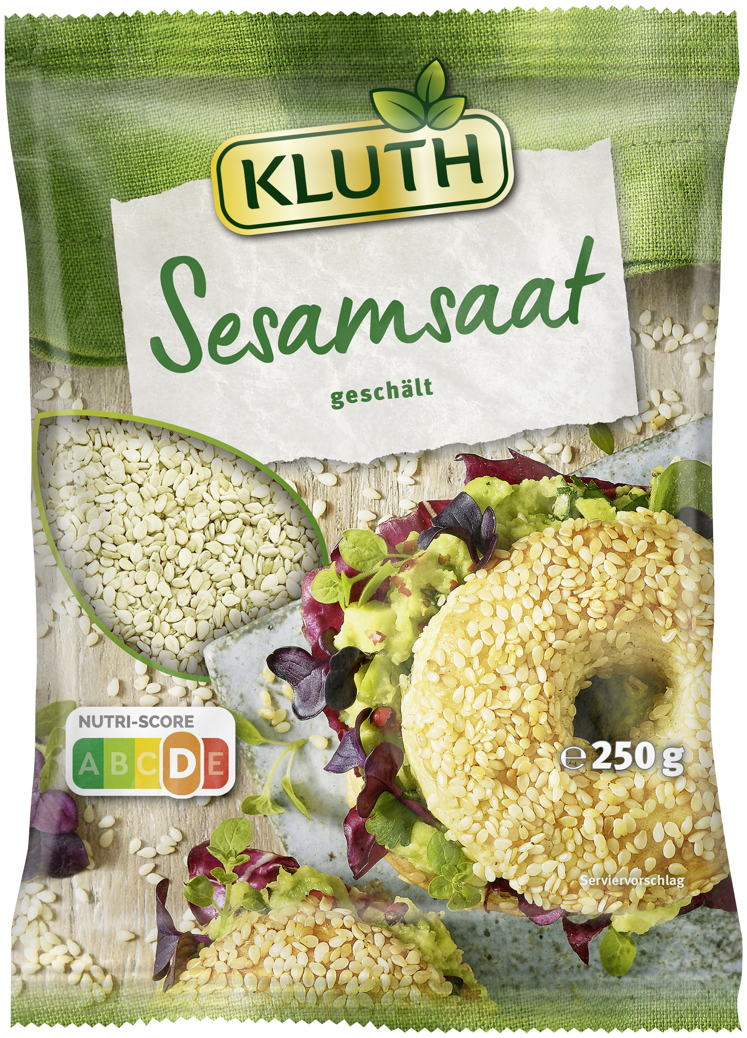 Kluth Sesamsaat 250g geschaelt mild im Geschmack und vielseitig einsetzbar