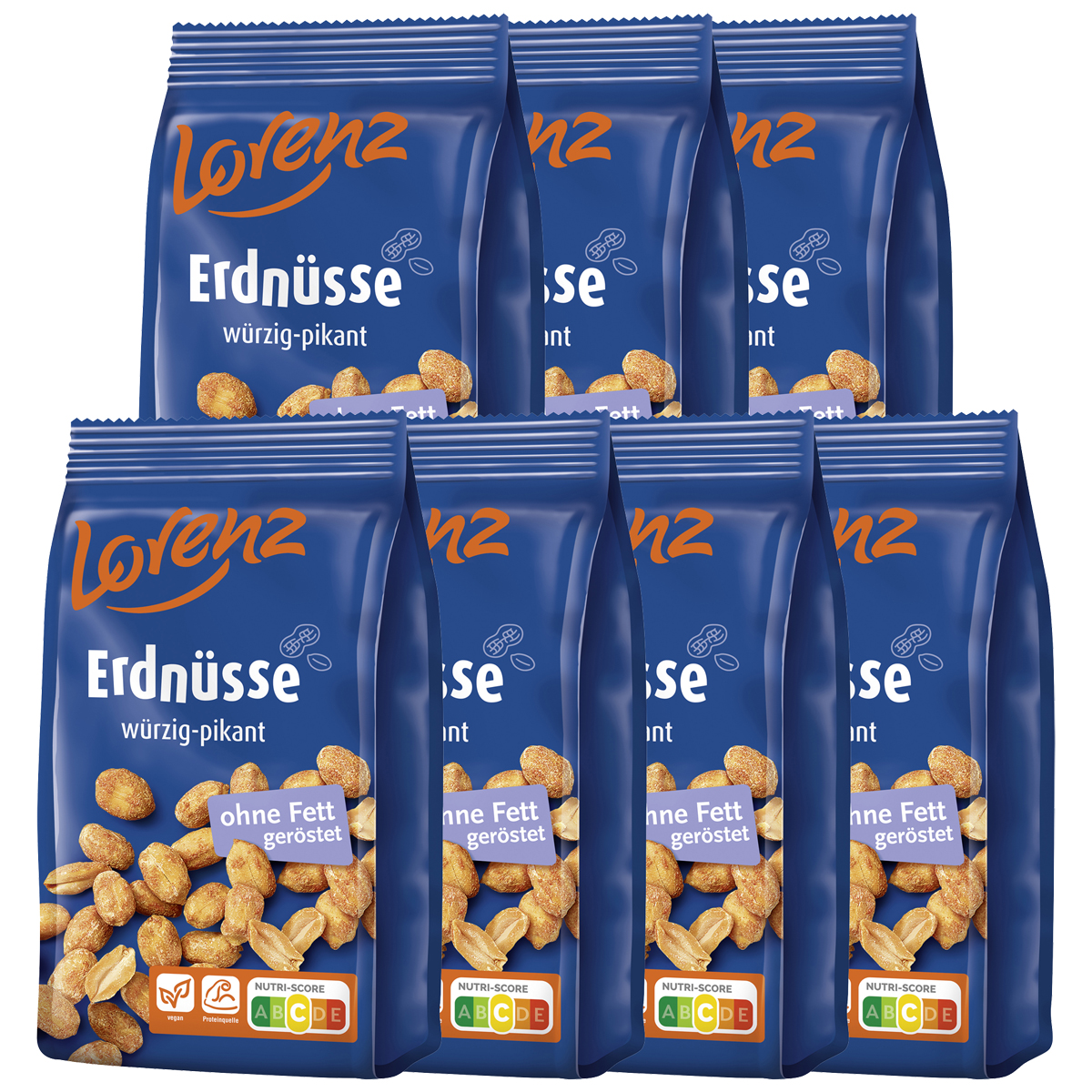 Lorenz Erdnüsse würzig pikant ohne Fett geröstet 150g 7er Pack