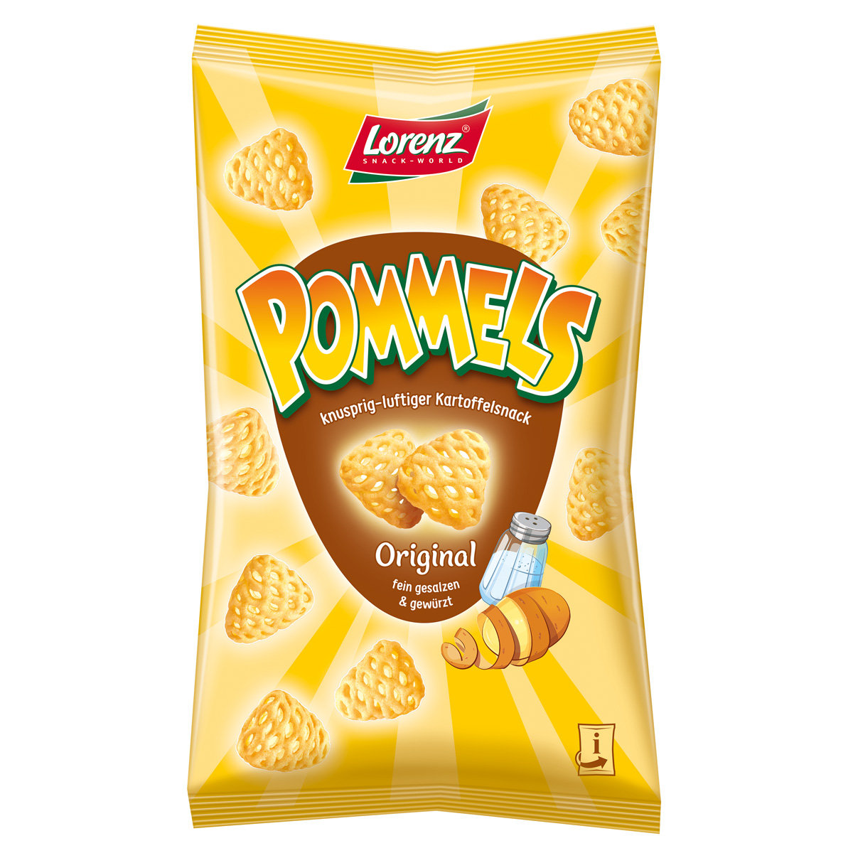 Lorenz Pommels Original Kartoffel Snack fein gesalzen und gewürzt 75g