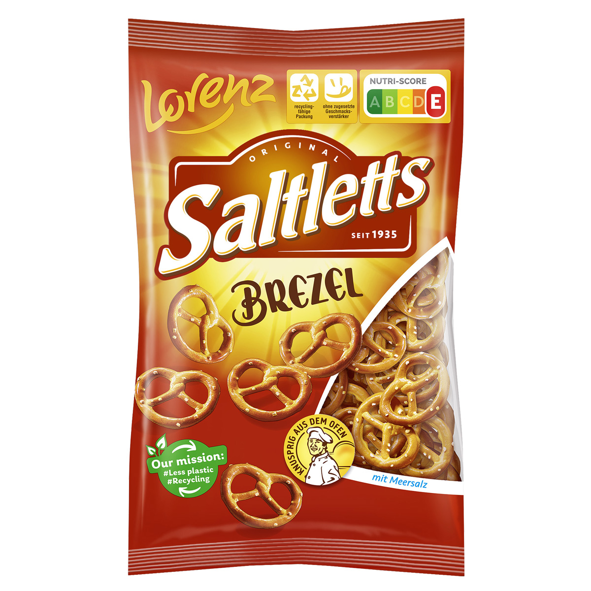 Lorenz Saltletts Brezel mit Meersalz und weniger Fett goldbraun 200g