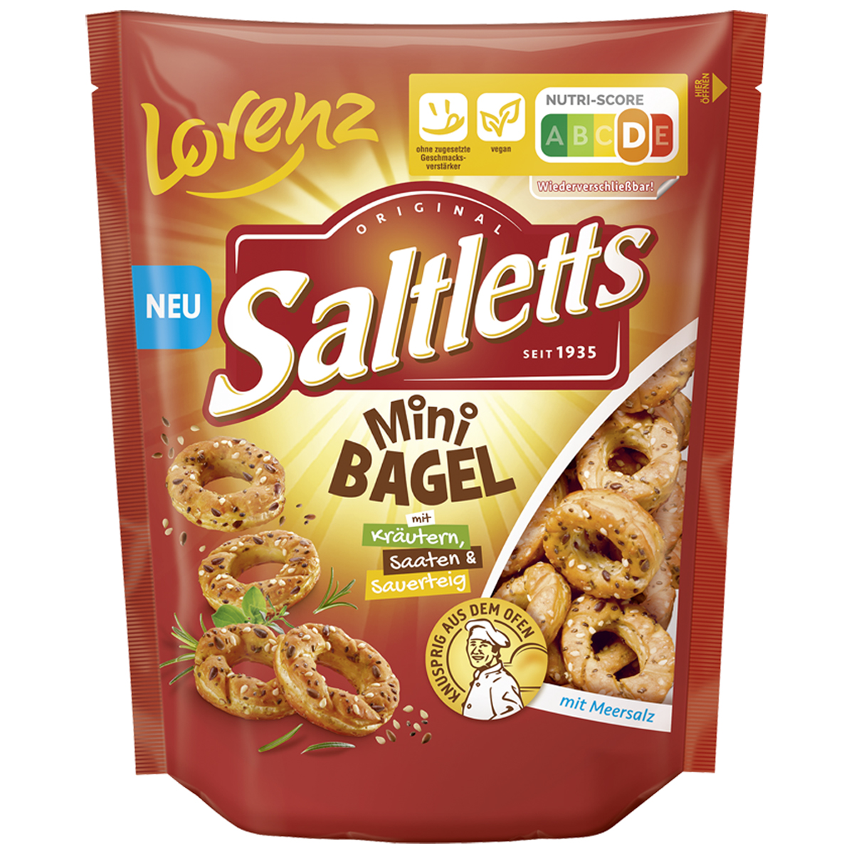 Lorenz Saltletts Mini Bagel mit feinen Saaten und Kraeutern 100g