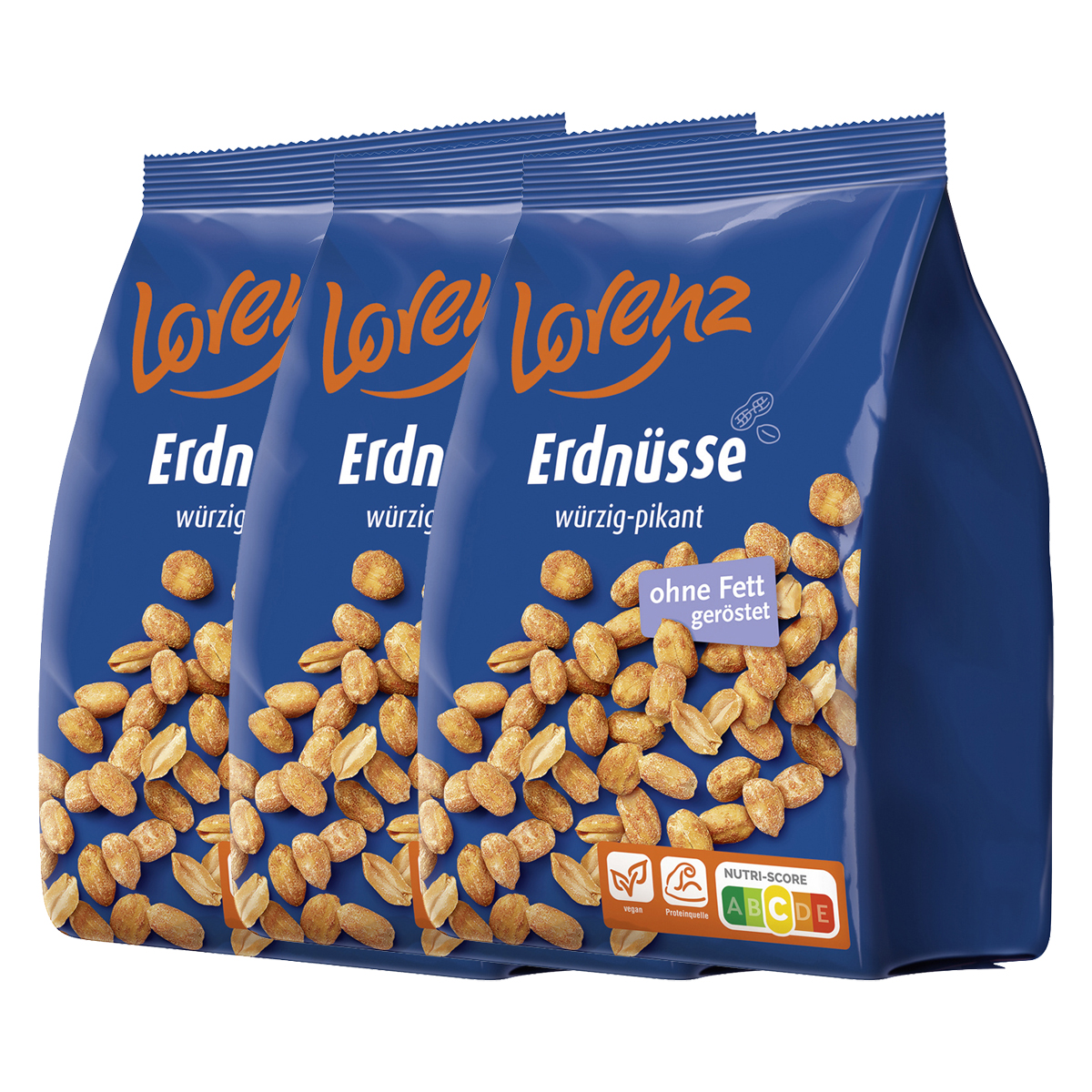 Lorenz Snack World Erdnüsse würzig pikant Stehbeutel 1000g 3er Pack