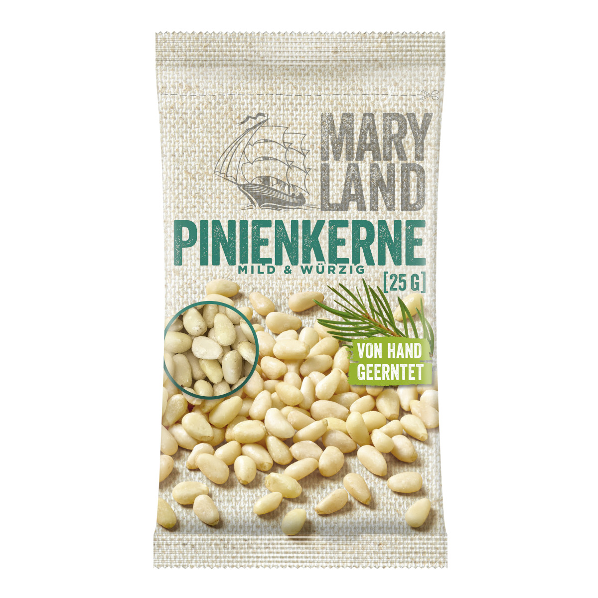 Maryland Pinienkerne mild und fein würzig von Hand geerntet 25g
