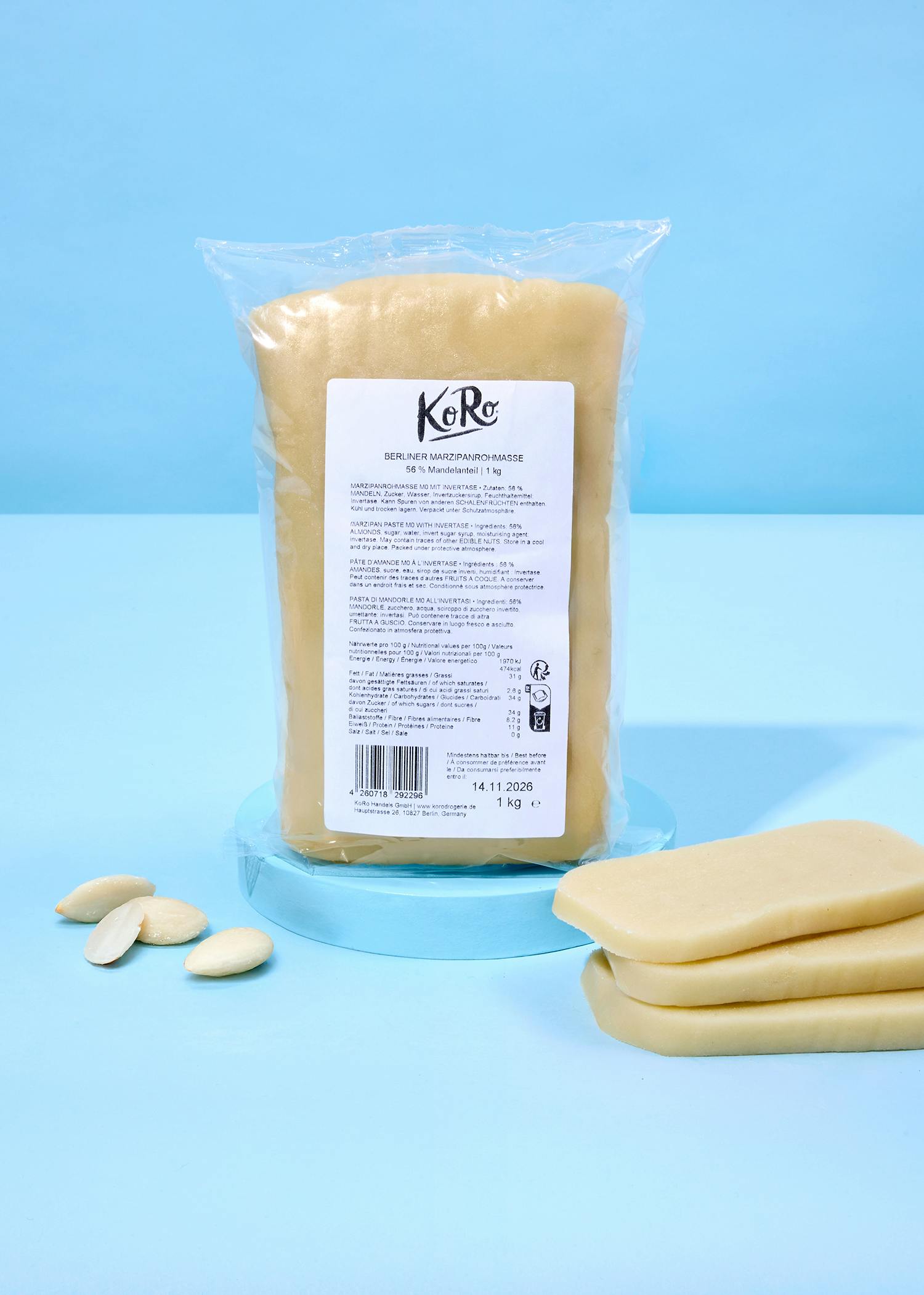 Marzipan paste with 56% almond 1kg