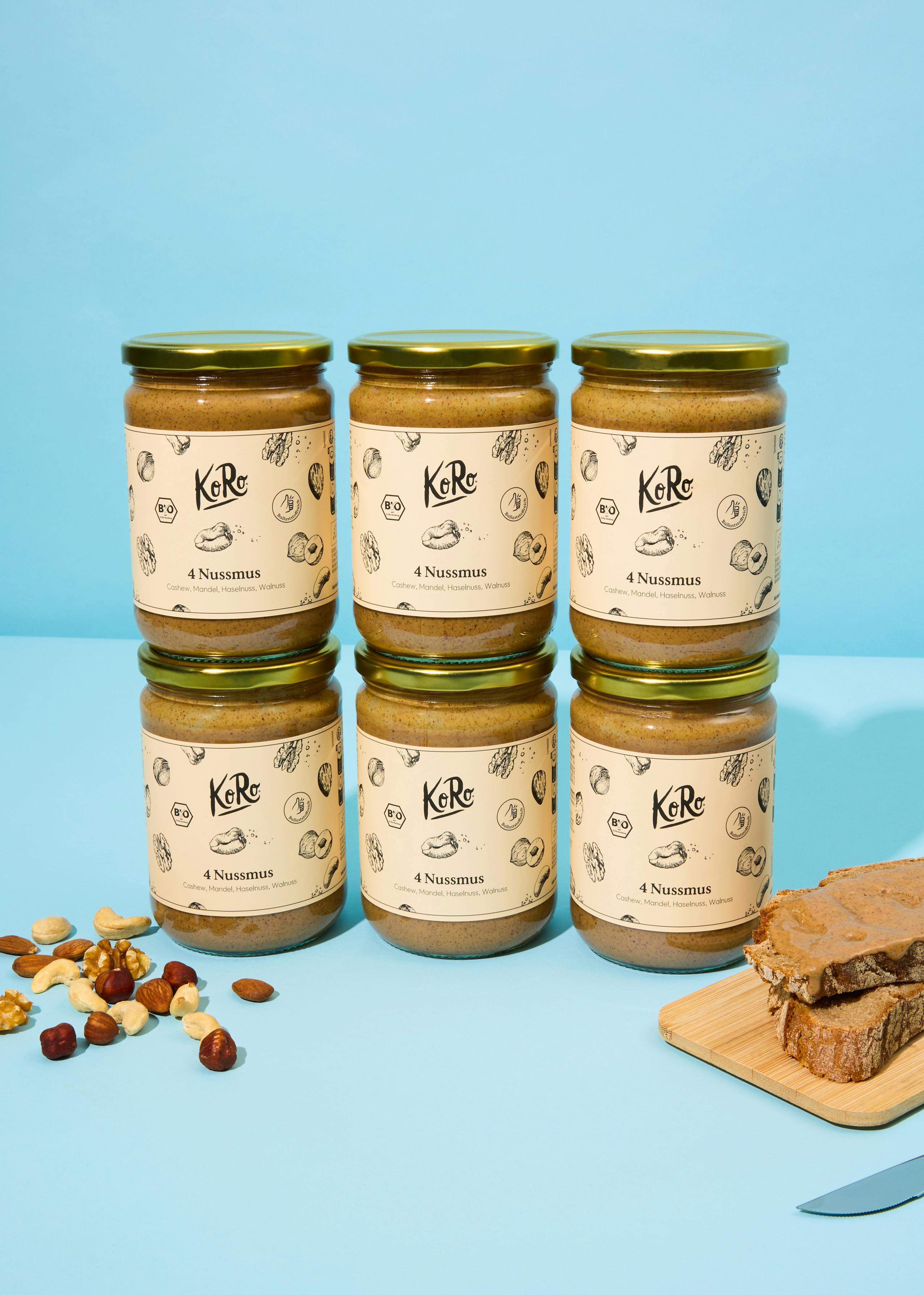 Organic almond, cashew-, hazel- & walnut butter 6 x 500g