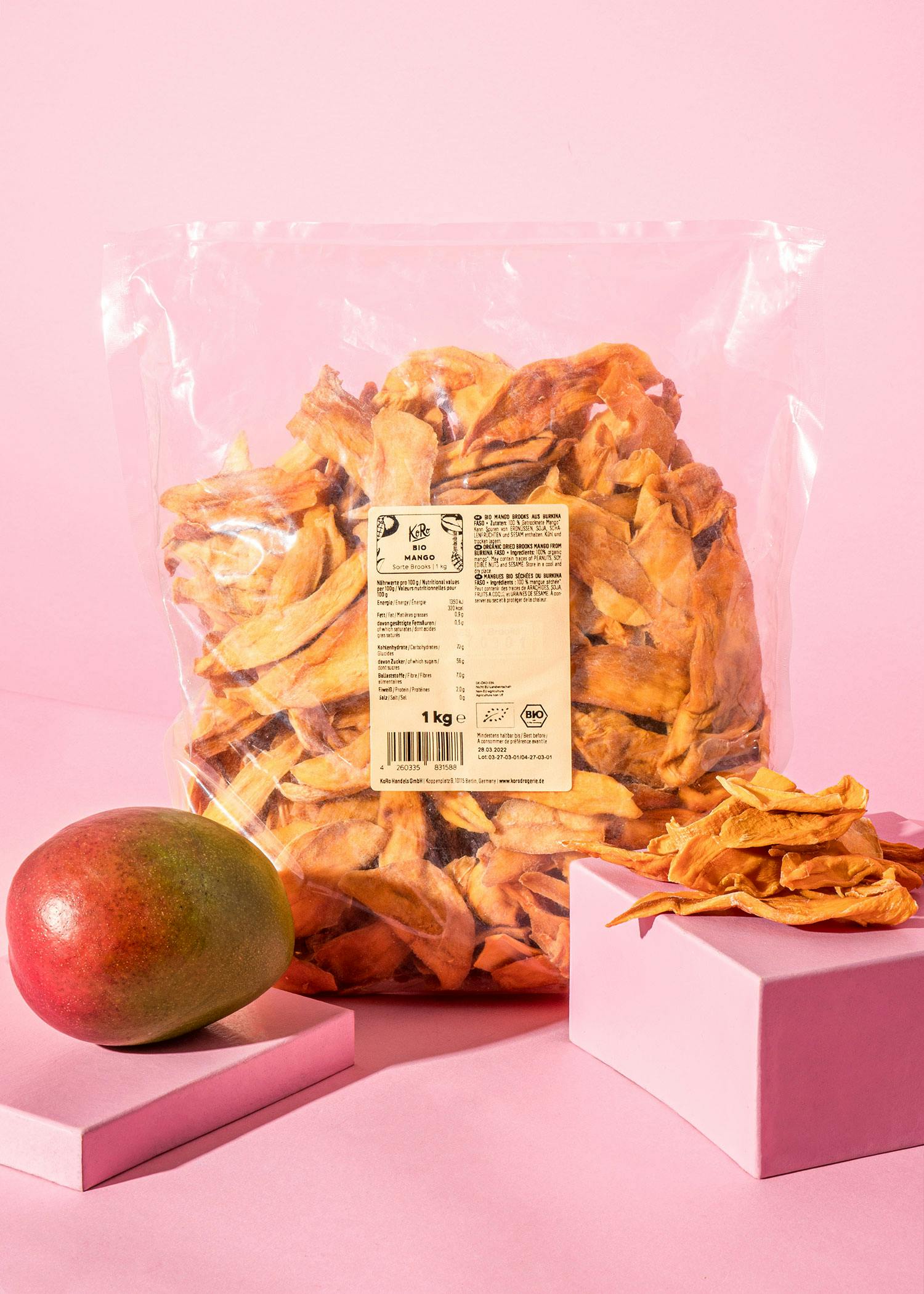 Organic Brooks mango strips 1kg