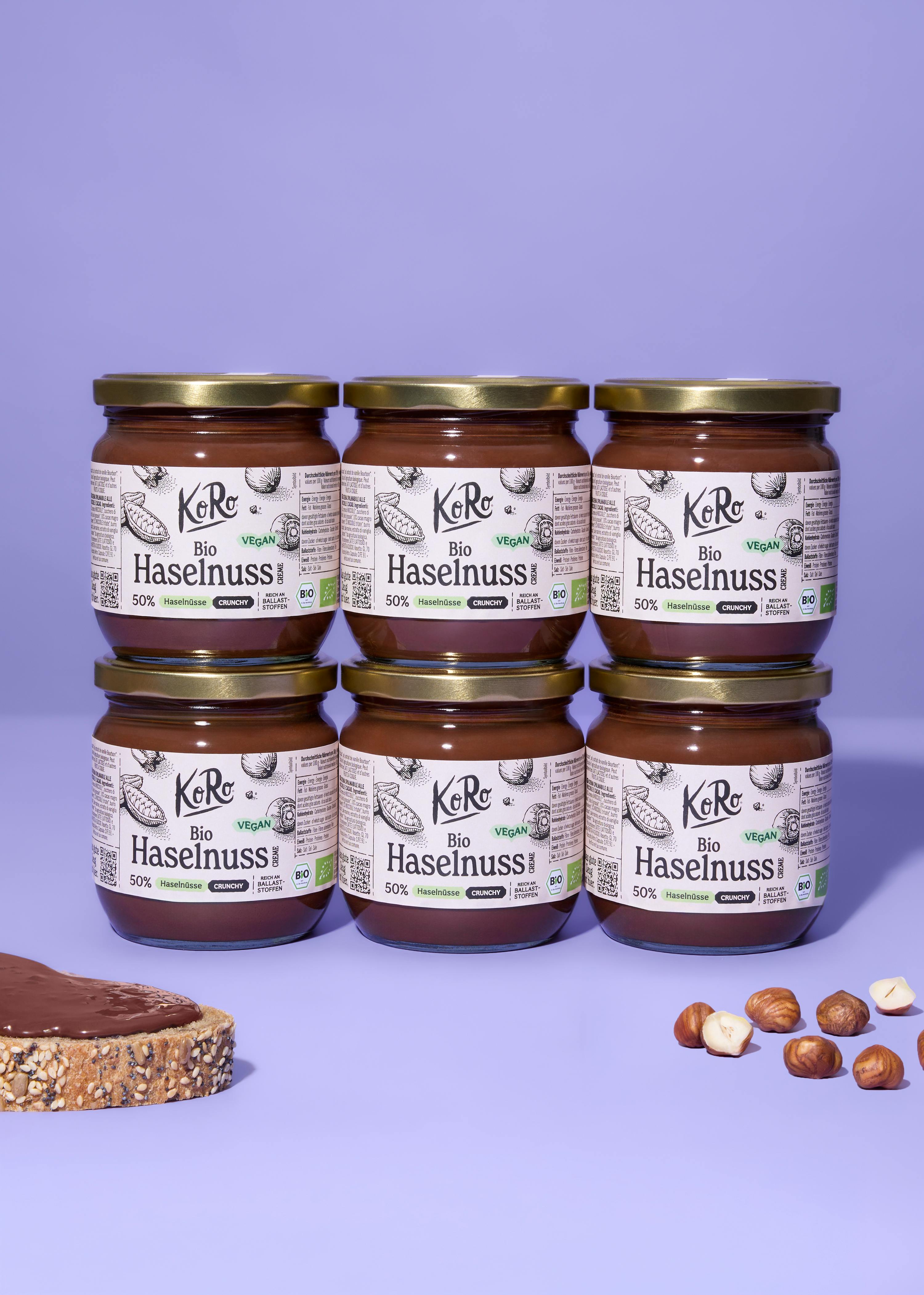 Organic crunchy hazelnut spread with cocoa 6 x 400g