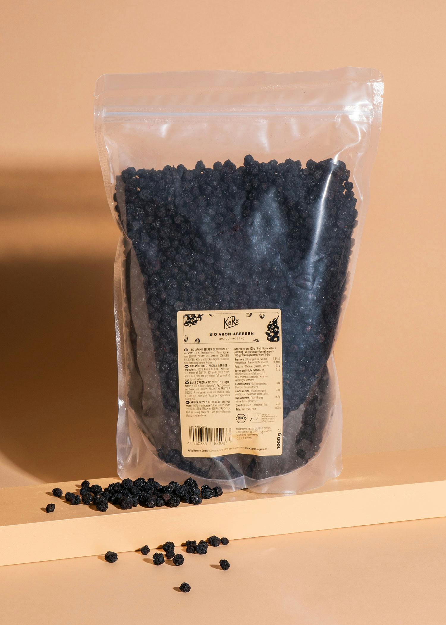 Organic dried aronia berries 1kg