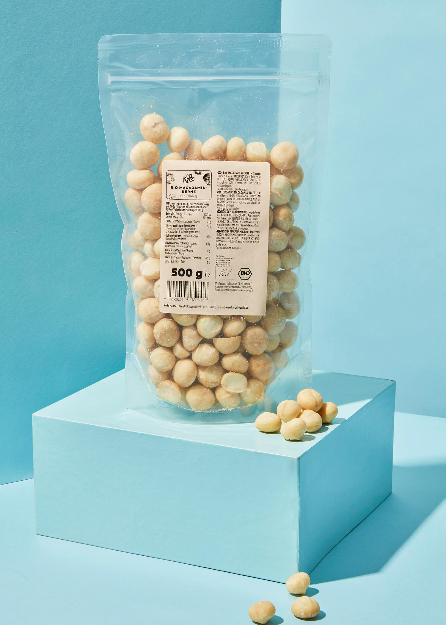 Organic macadamia nuts 500g