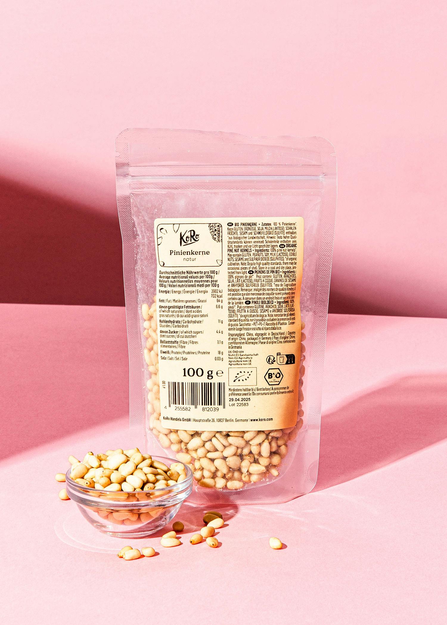 Organic pine nuts 100g