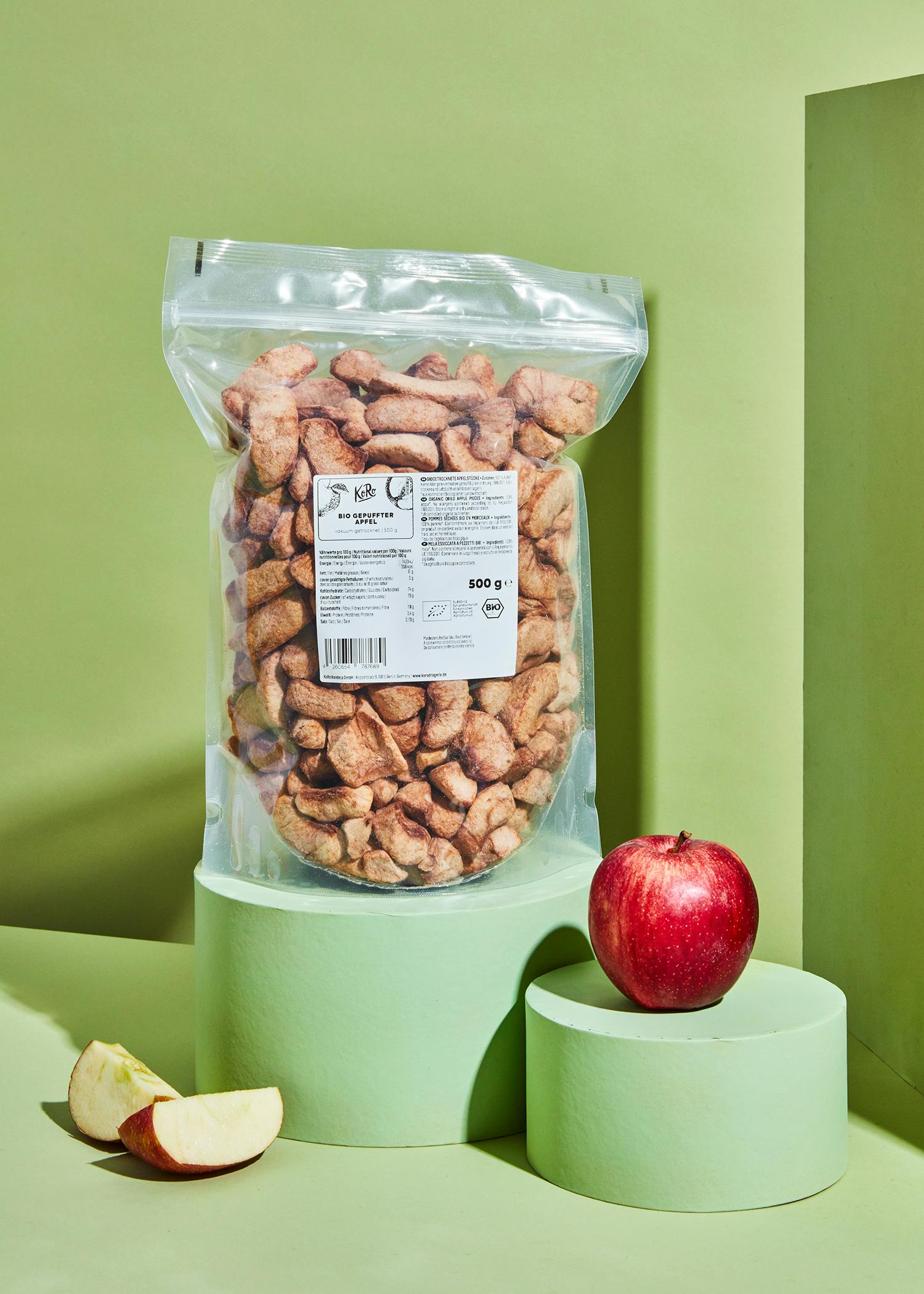 Organic puffed apple 500g