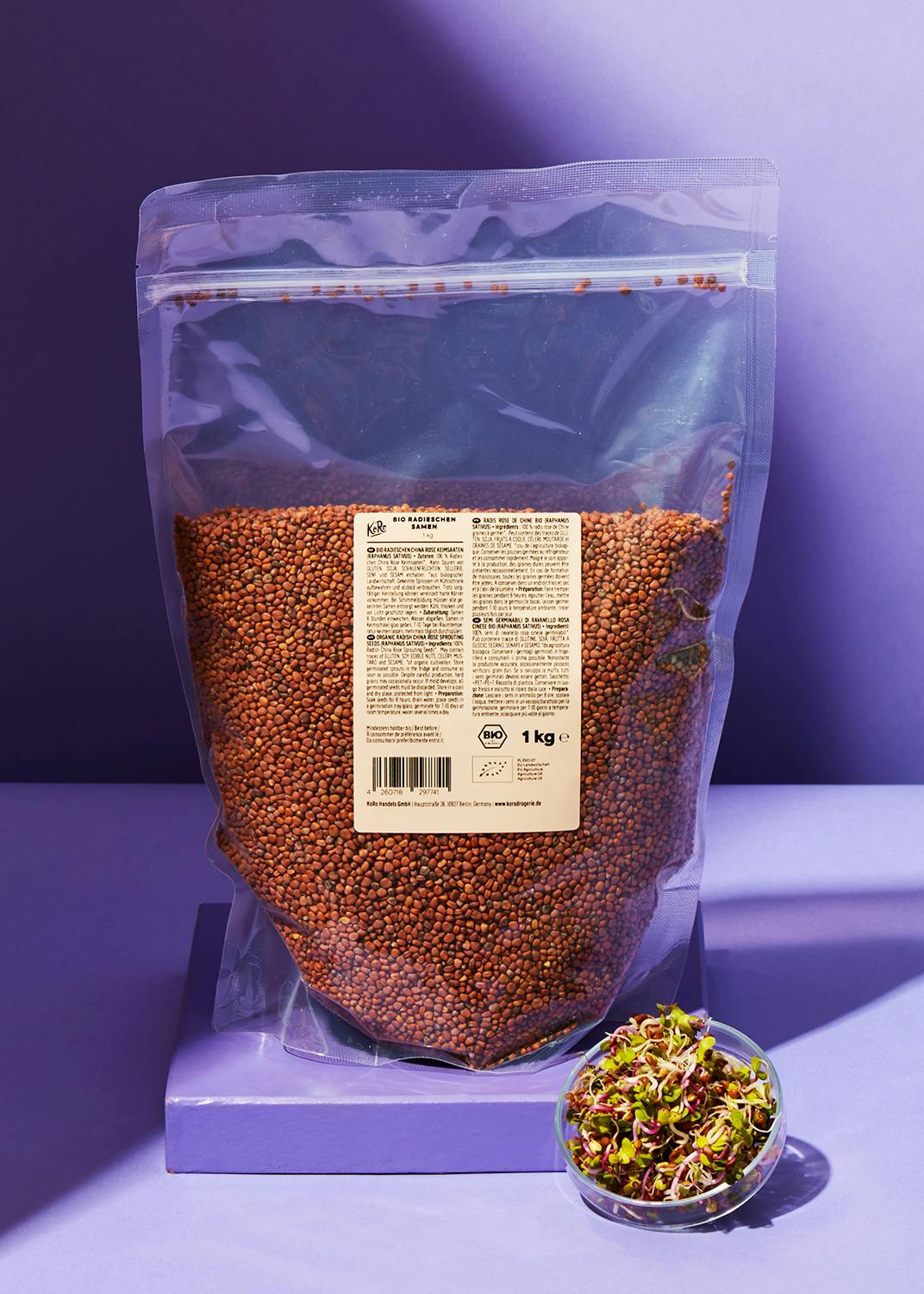 Organic radish seeds for sprouting 1kg
