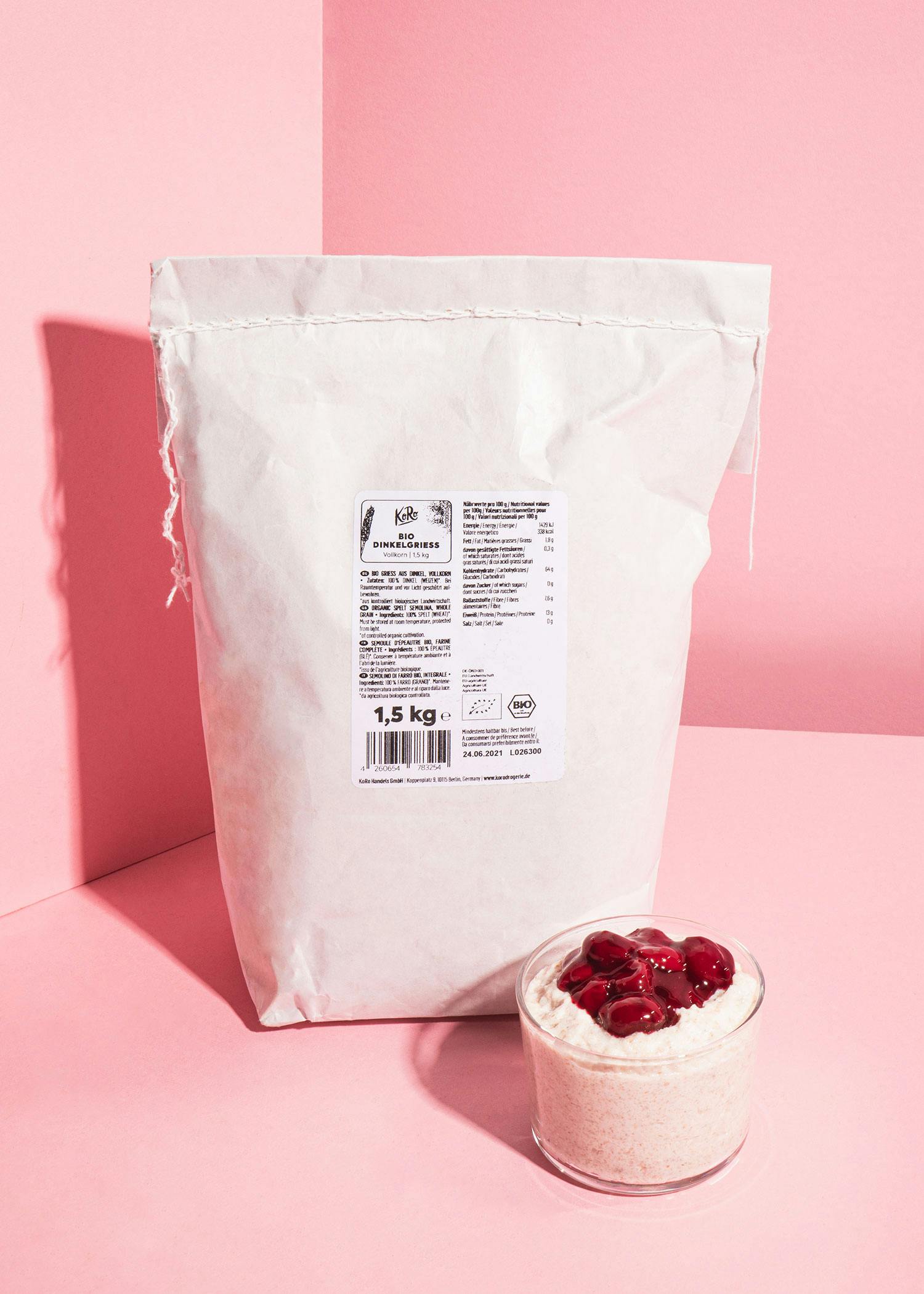 Organic spelt semolina 1.5kg