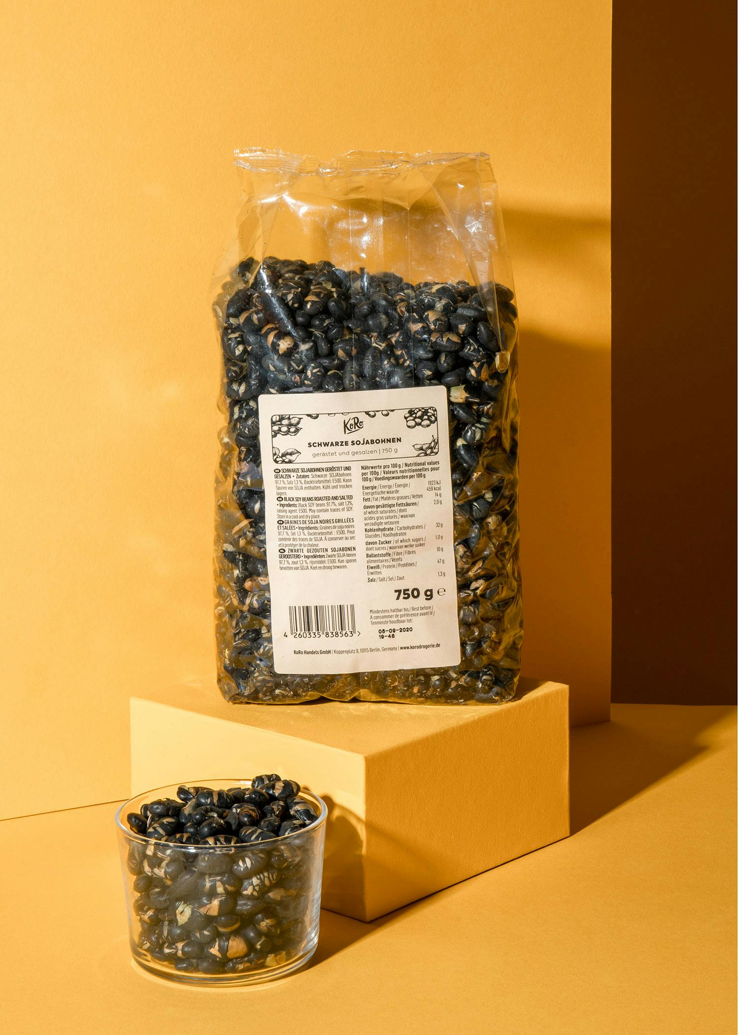 Roasted and salted black soya beans 750g