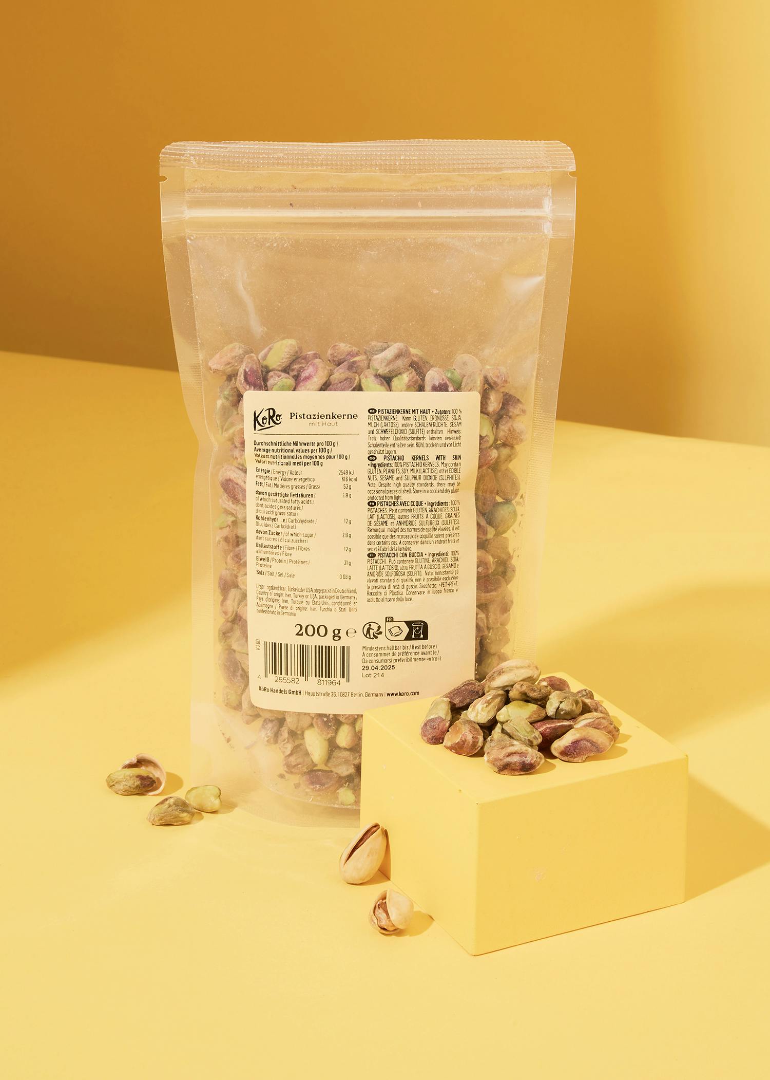 Tasting size pistachios with skin 200g