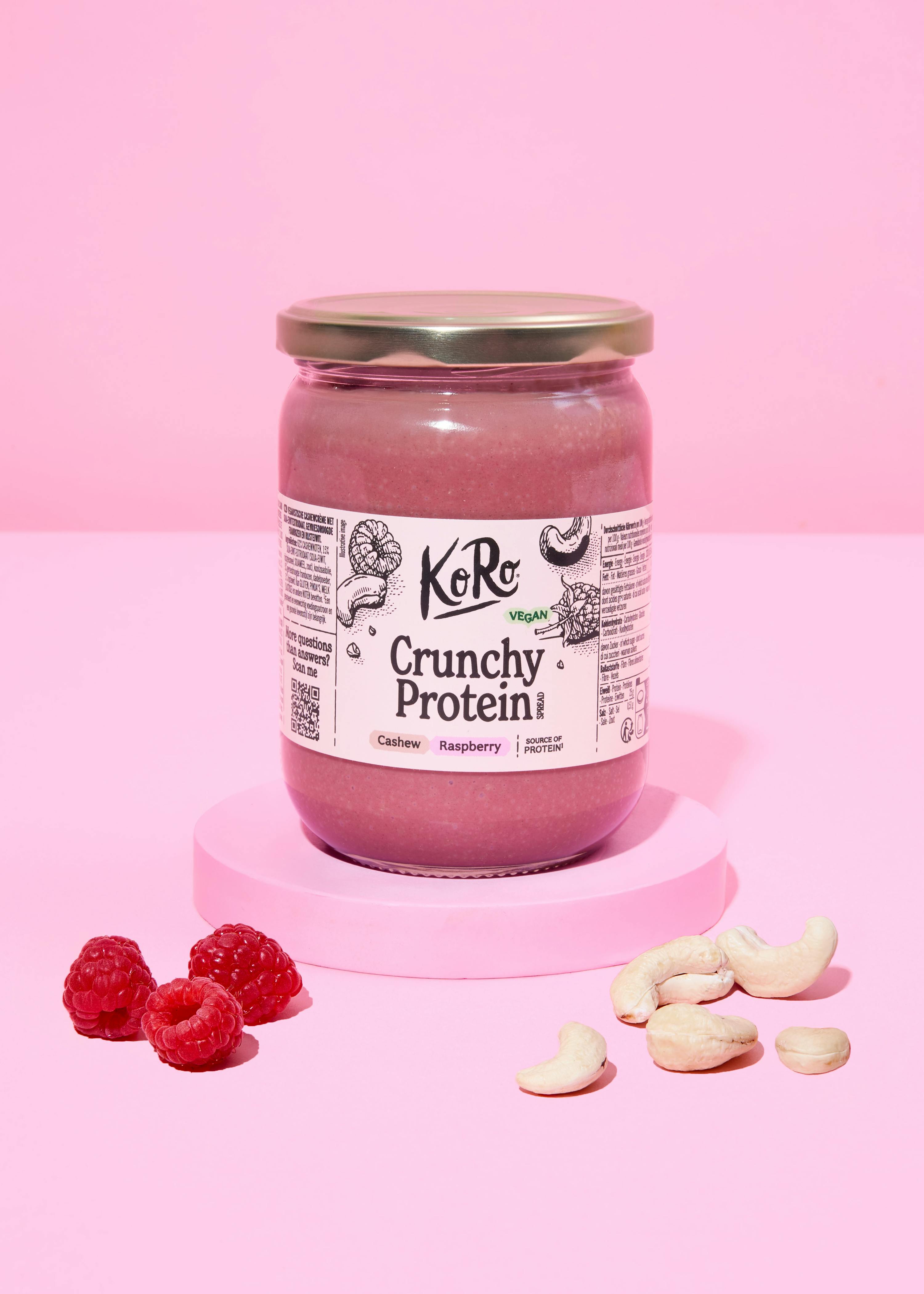 Vegan cashew and raspberry protein cream 500g